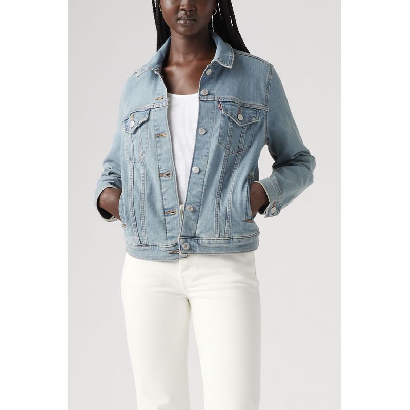 LEVIS - Casaca Mujer Lisa Botones Azul Levis