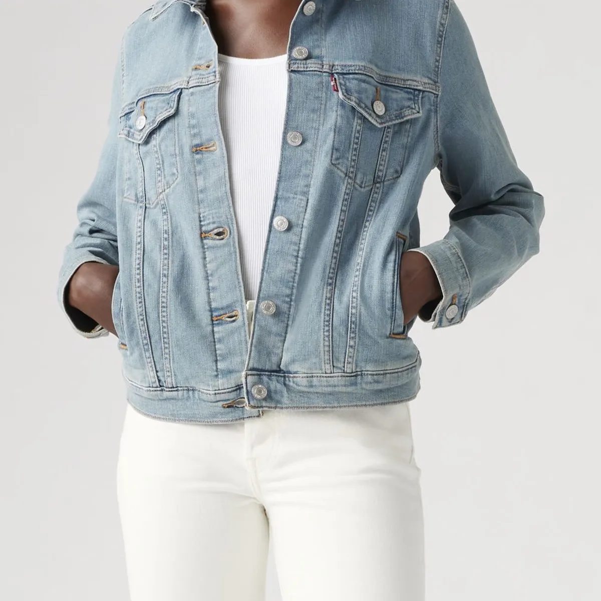 LEVIS - Casaca Mujer Lisa Botones Azul Levis