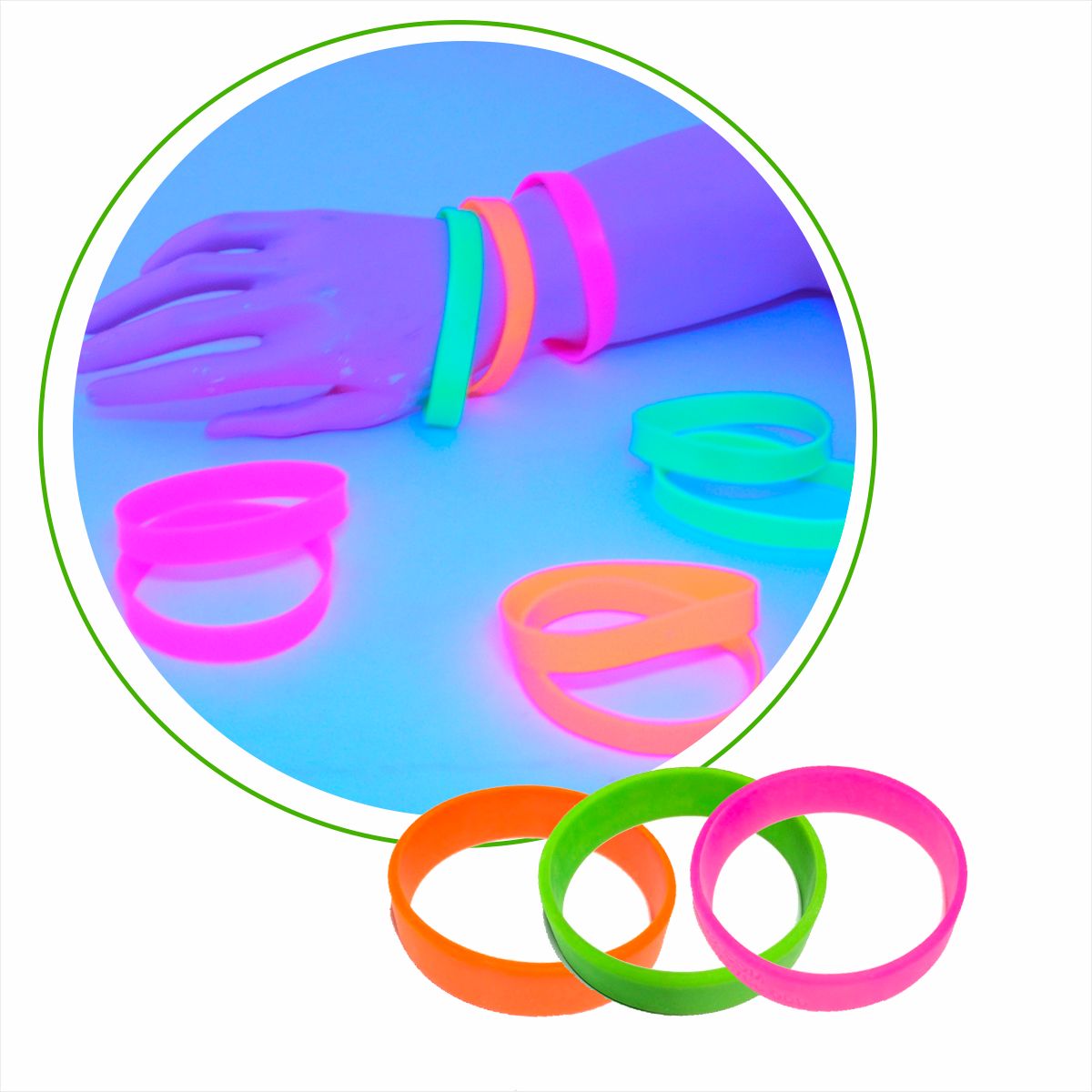 GENERICO - Pulsera o brazalete silicona Neón (Paquete x 25 uds)