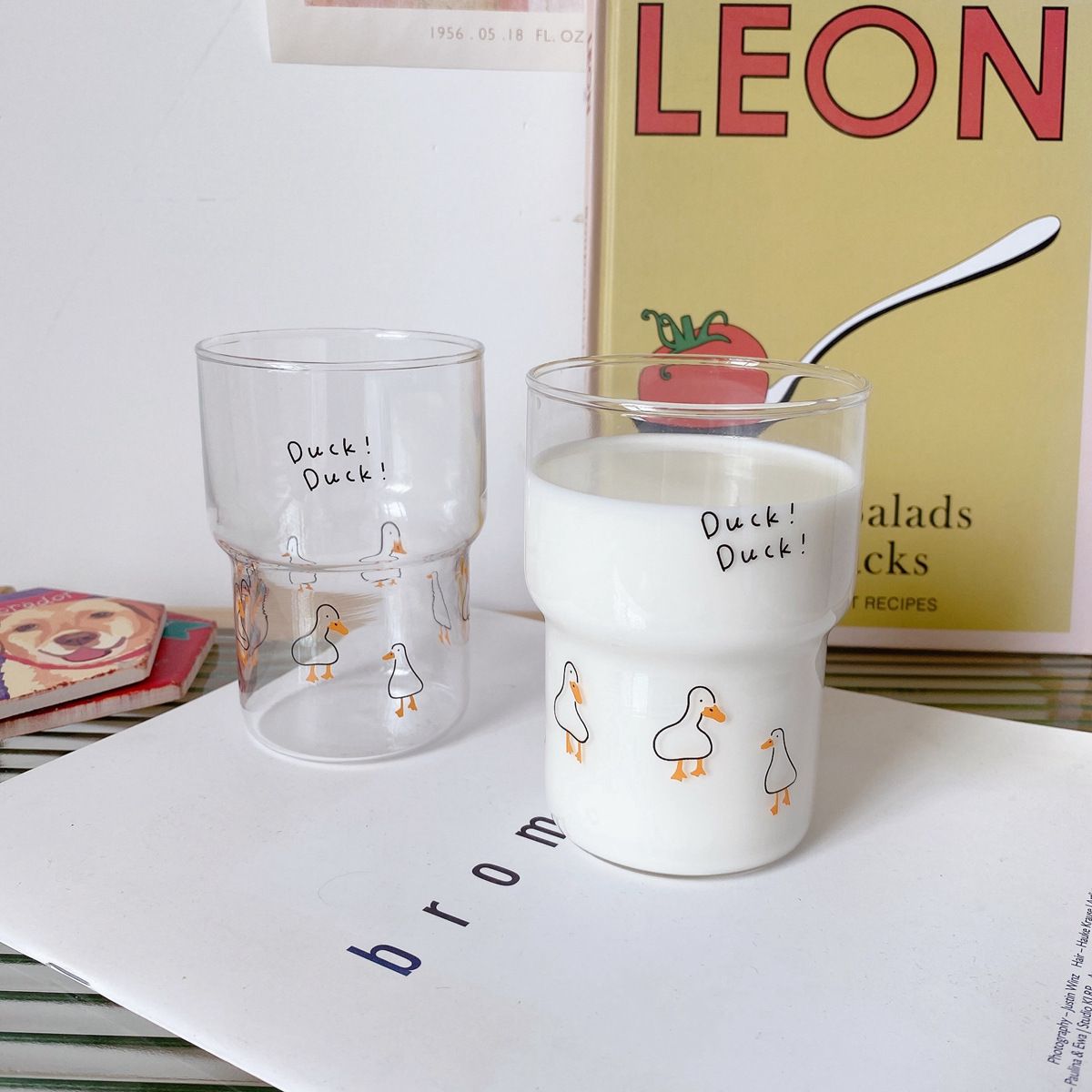 GENERICO - VASO DE VIDRIO - AESTHETIC 380ML Patitos