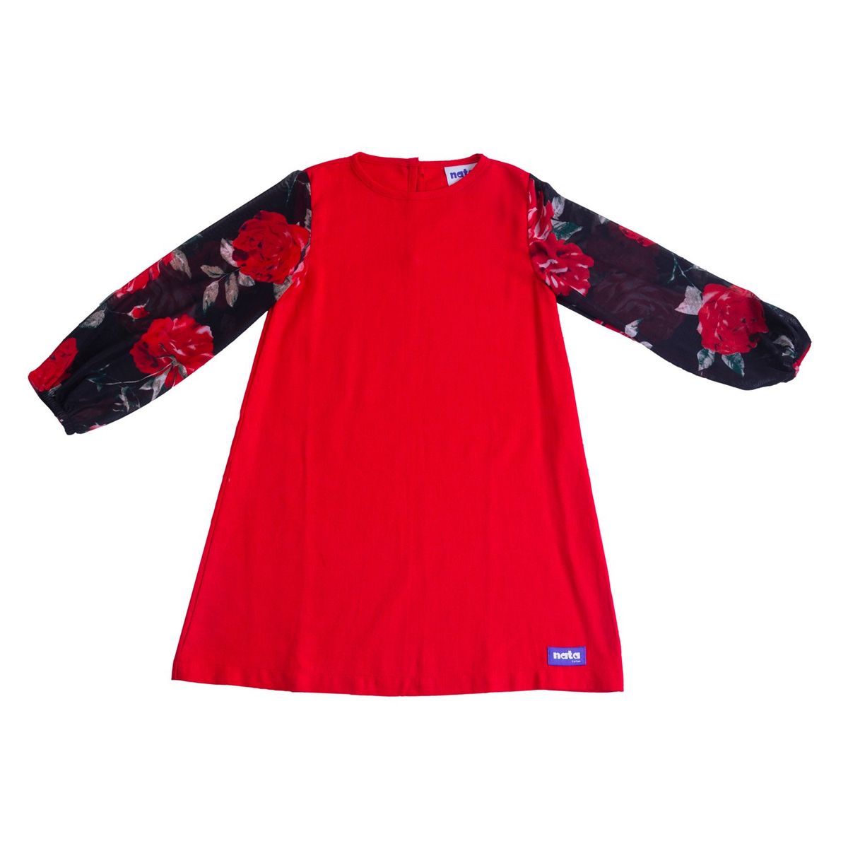 NATA COTON - VESTIDO MANGA TUL ROJO