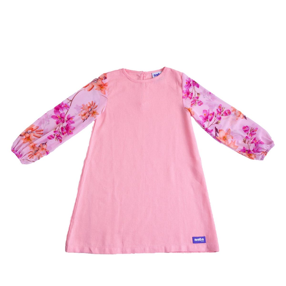 NATA COTON - VESTIDO MANGA TUL SALMON