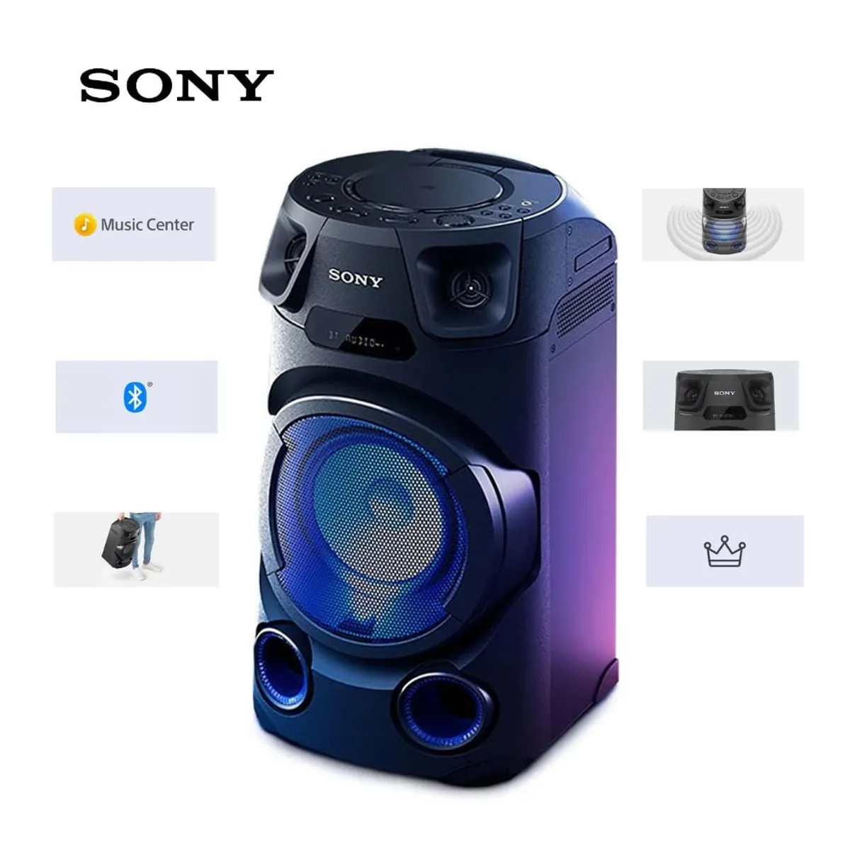 SONY - Sony Equipo de Sonido MHC-V13 con Bluetooth y Karaoke