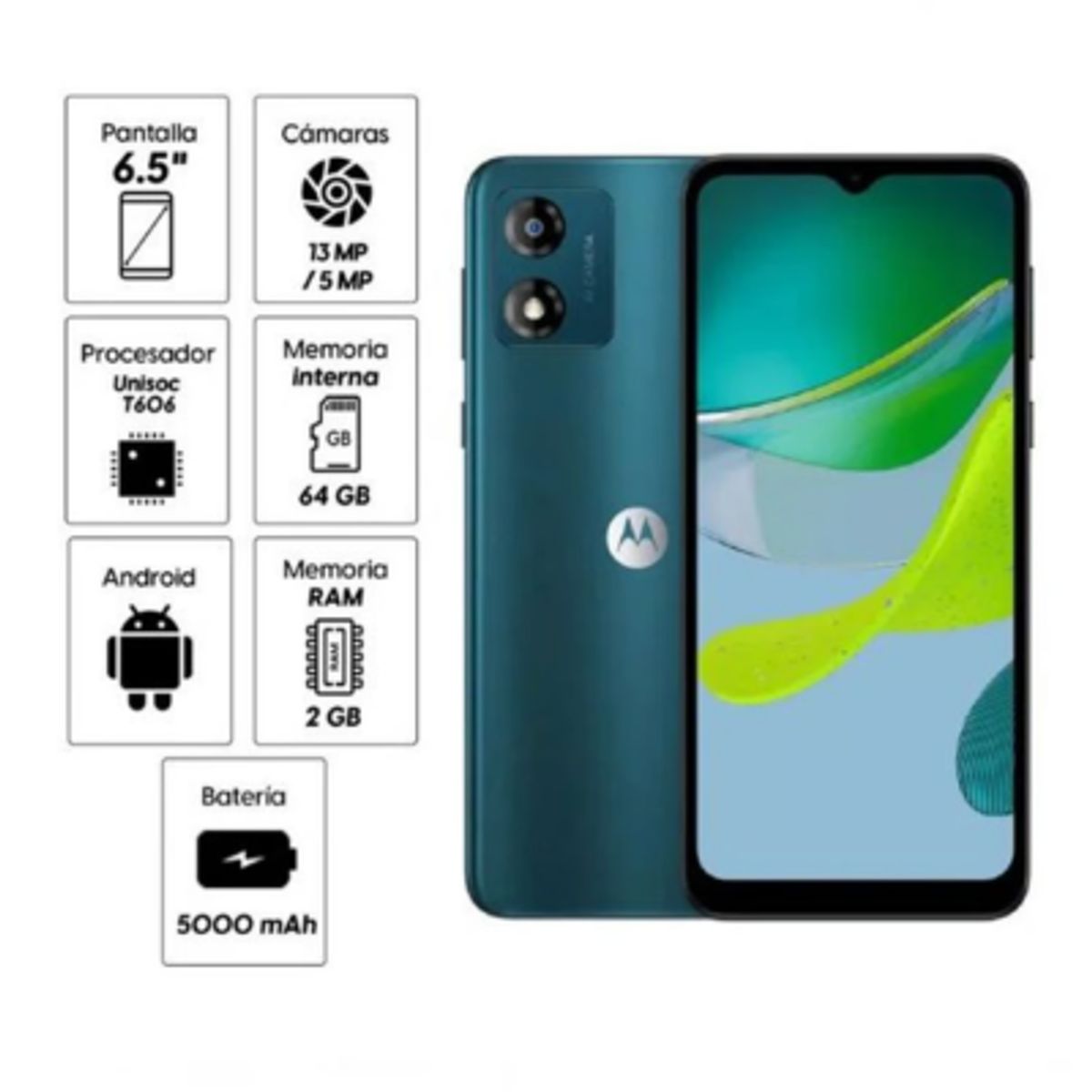 MOTOROLA - MOTO E13 2GB RAM 64GB ROM VERDE AURORA.