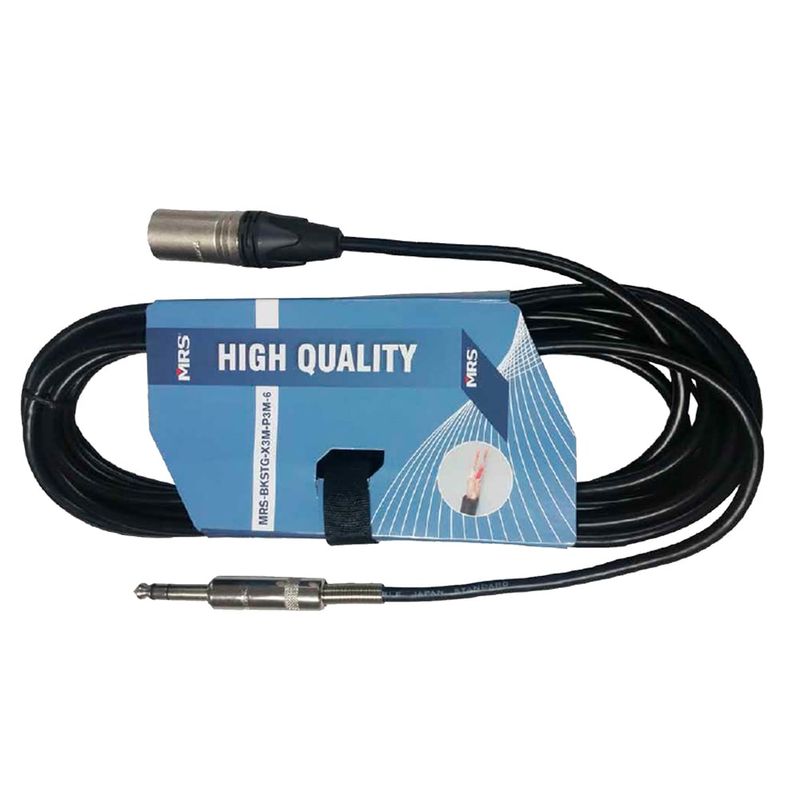 GENERICO - Cable de Microfono Canon XLR Macho a plug estereo 6mts