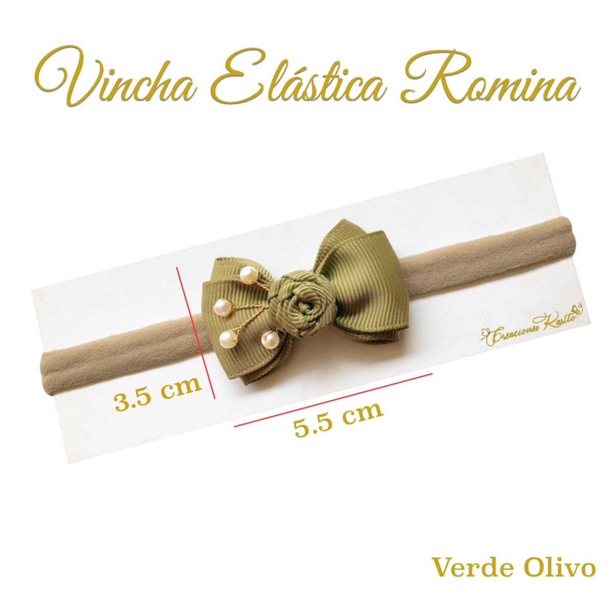 GENERICO - Vincha elástica para bebe modelo Romina