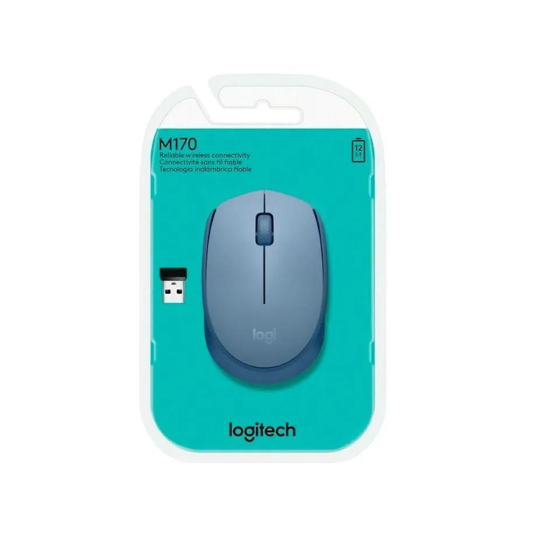 LOGITECH - Mouse Logitech M170 Wireless Blue Gray