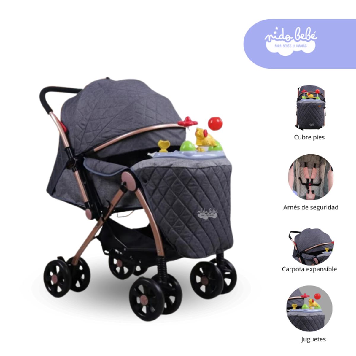 GENERICO - Coche Coche Cuna Musical Baby Dream color negro