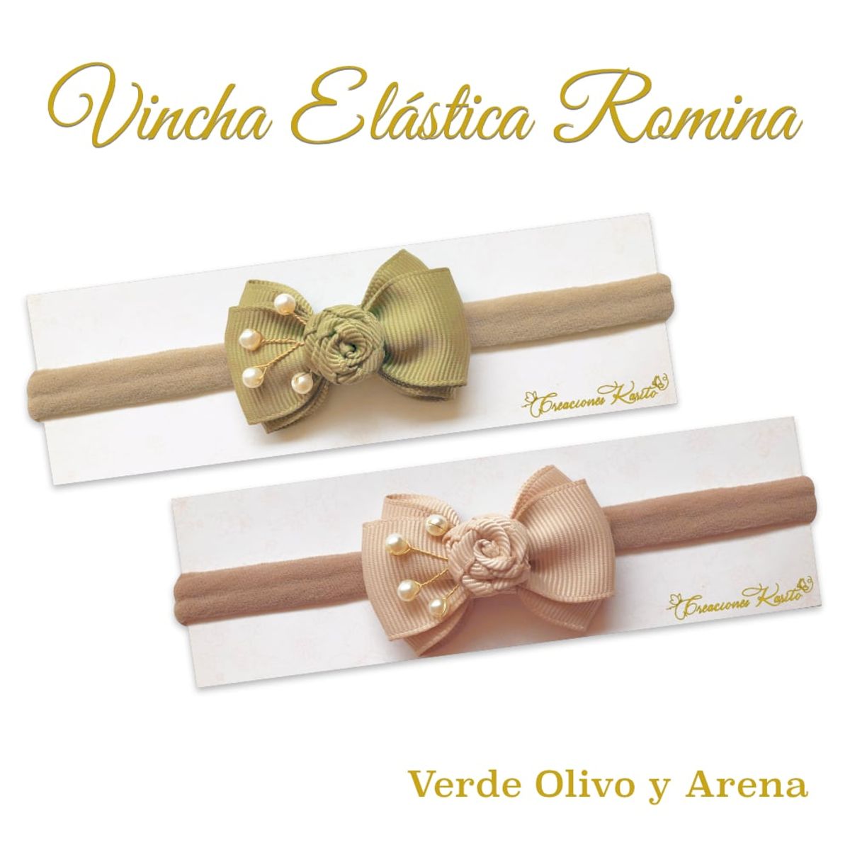 GENERICO - Vincha para bebé modelo Romina Pack de dos