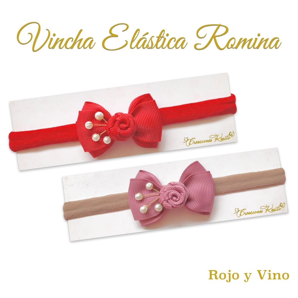 GENERICO - Vincha para bebé modelo Romina Pack de dos