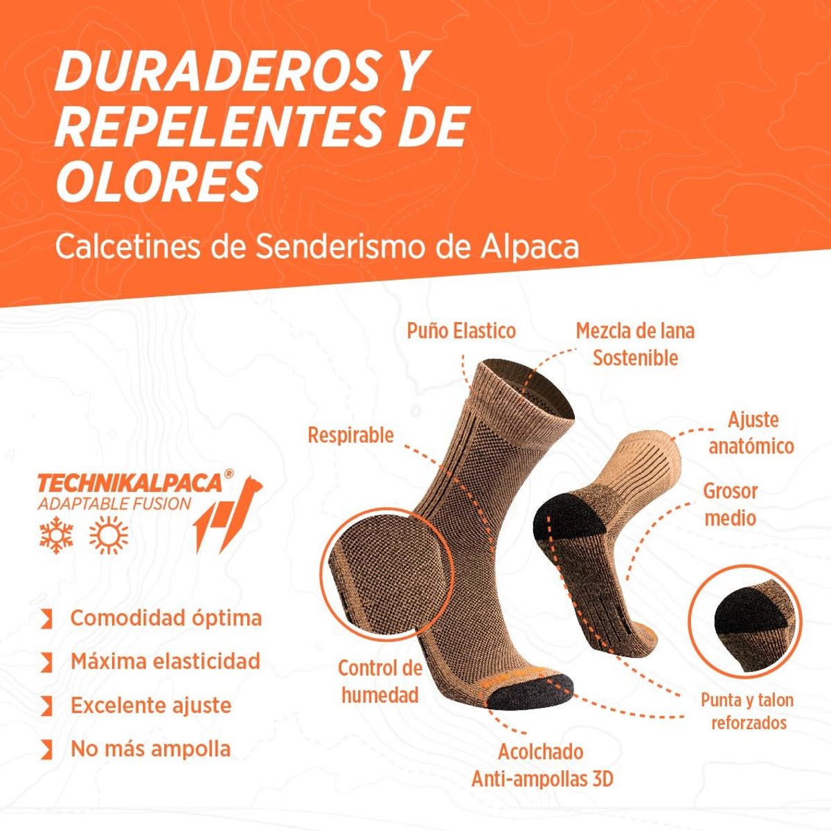 SILVERA NANOTECH - Medias invierno térmicas hombre mujer merino alpaca trekking montaña
