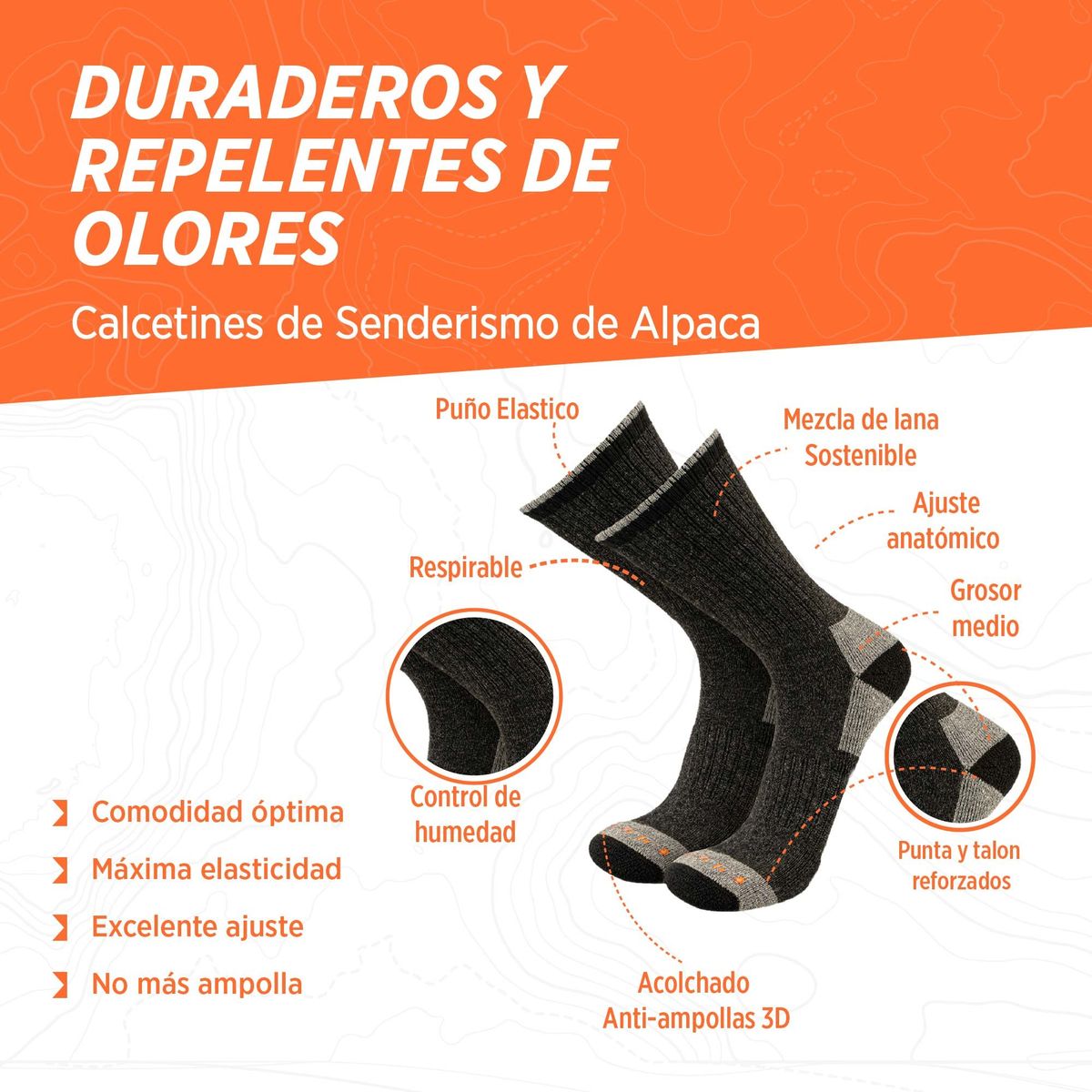 SILVERA NANOTECH - Medias invierno térmicas hombre mujer merino alpaca trekking montaña