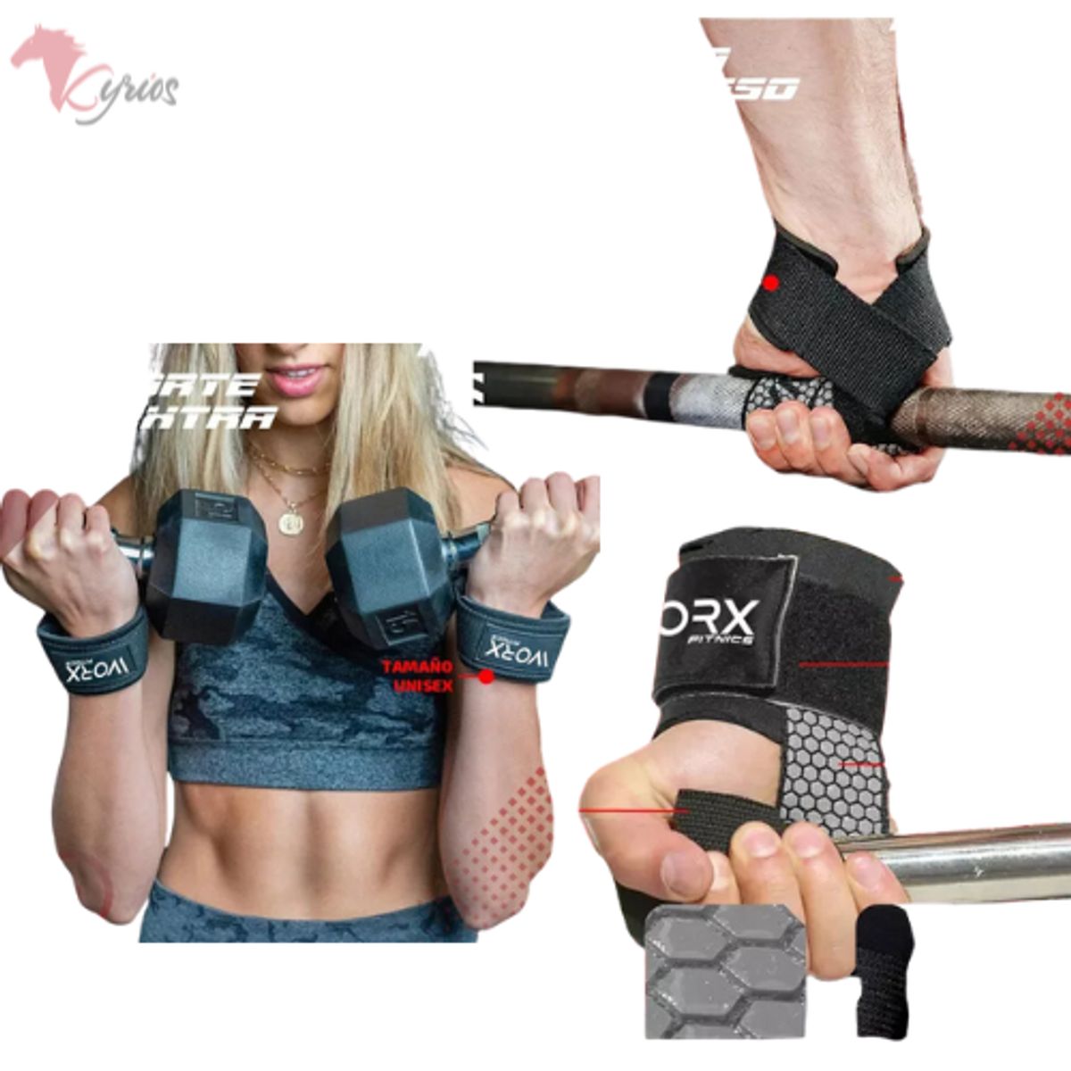 GENERICO - STRAP CON ANTIDESLIZANTE Y MUÑEQUERA DE POTENCIA MARCA HOLGUIN