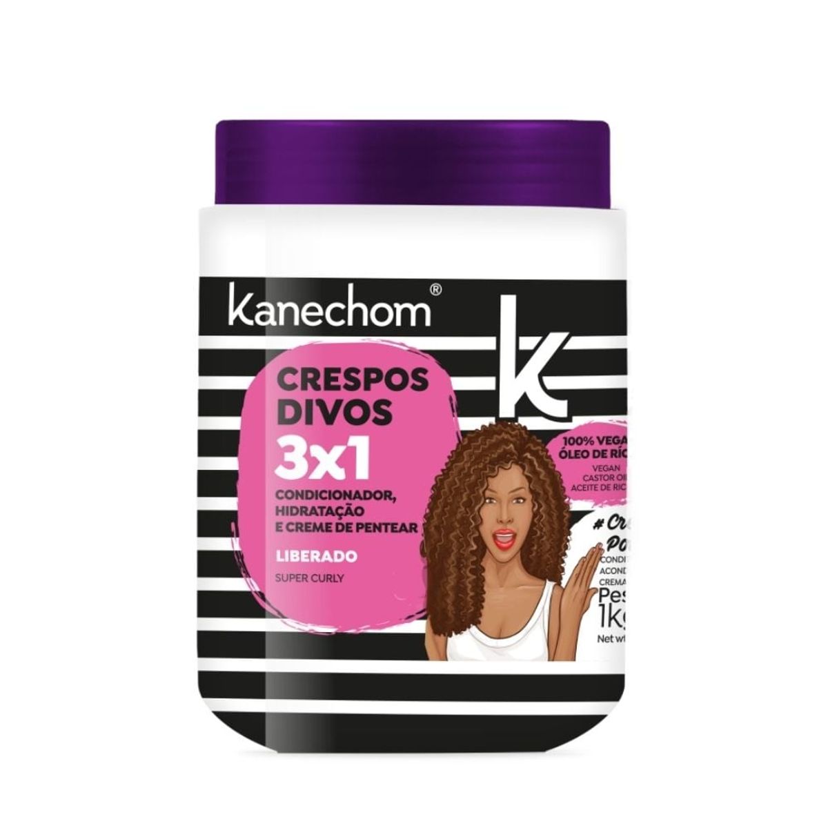 KANECHOM - Máscara Capilar Crespos Divos 3x1 Kanechom 1kg