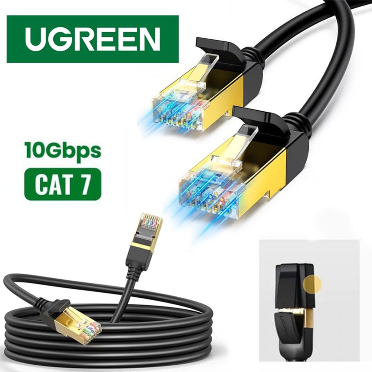 UGREEN - Cable de Red Cat 7 Ugreen Rj45 10Gbps 3 Metros PVC Patch Cord cobre