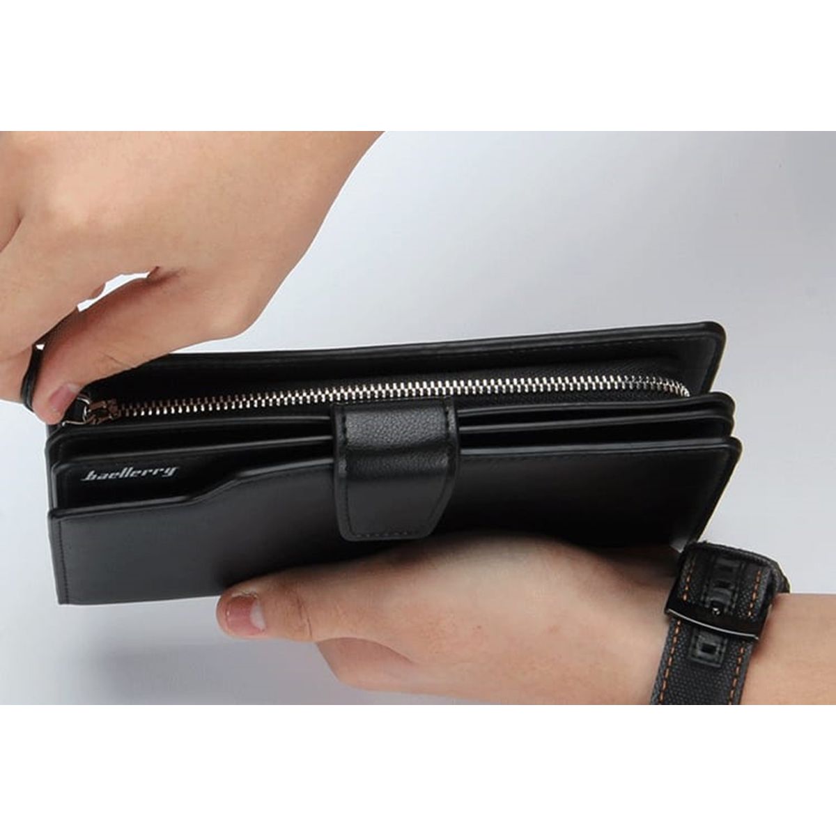 GENERICO - Cartera Baellerry Grande Negro Unisex CueroPU Billetera Regalo Genieka