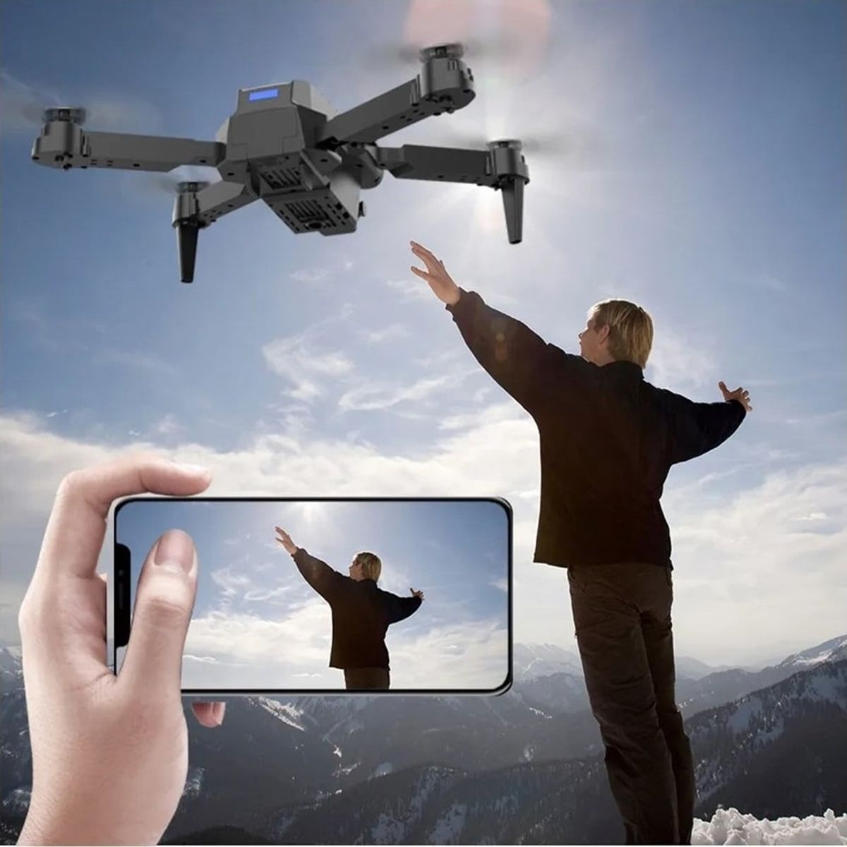 GENERICO - Dron E88 4K ORIGINAL Dual Cámara WiFi HD + Control Remoto Video Regalo Navidad