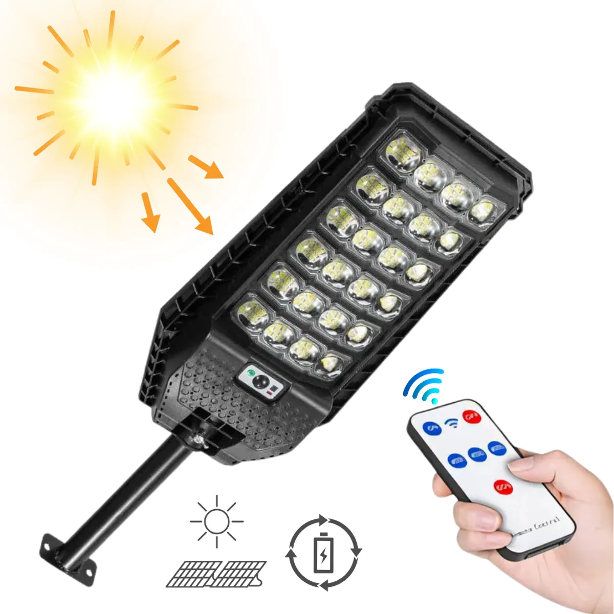 GENERICO - Farola Con Panel Solar Lampara Impermeable con Sensor Movimiento