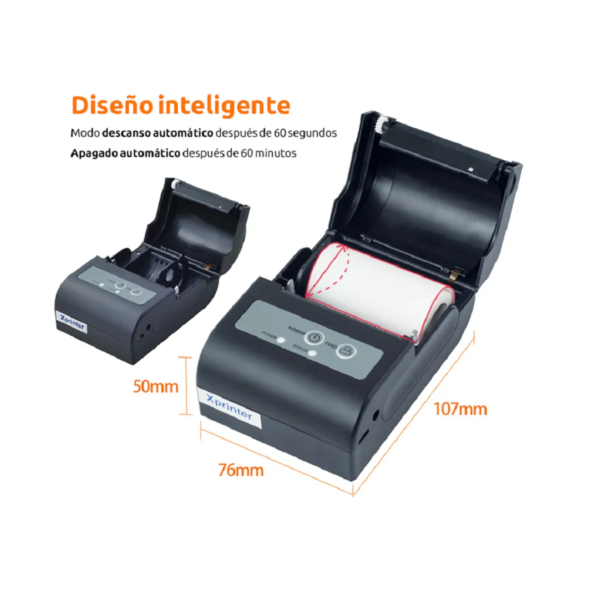 XPRINTER - Impresora ticketera térmica portátil bateria 57mm 58mm USB Bluetooth P103