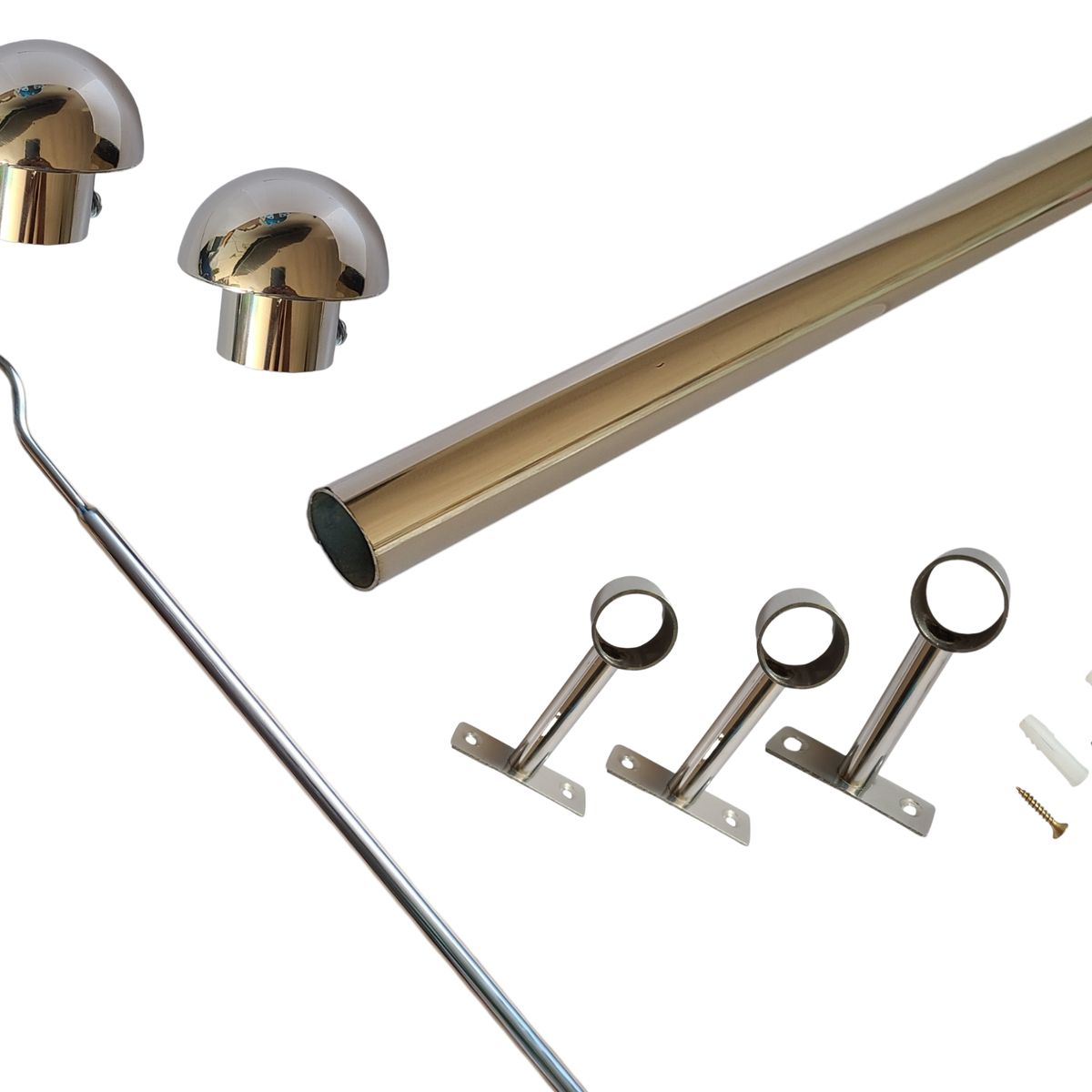 GENERICO - Pack para Cortina Hongo con Baston de 3.00 Mts 1" - 25 MM