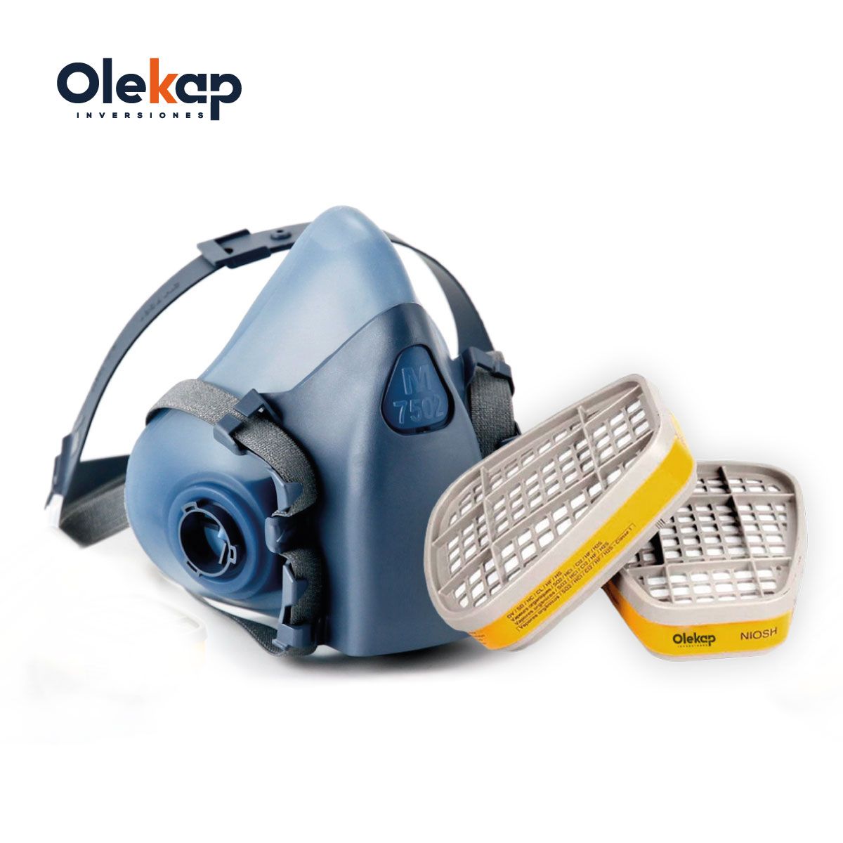 GENERICO - Respirador Siliconado + Par de cartuchos antigás OLEKAP