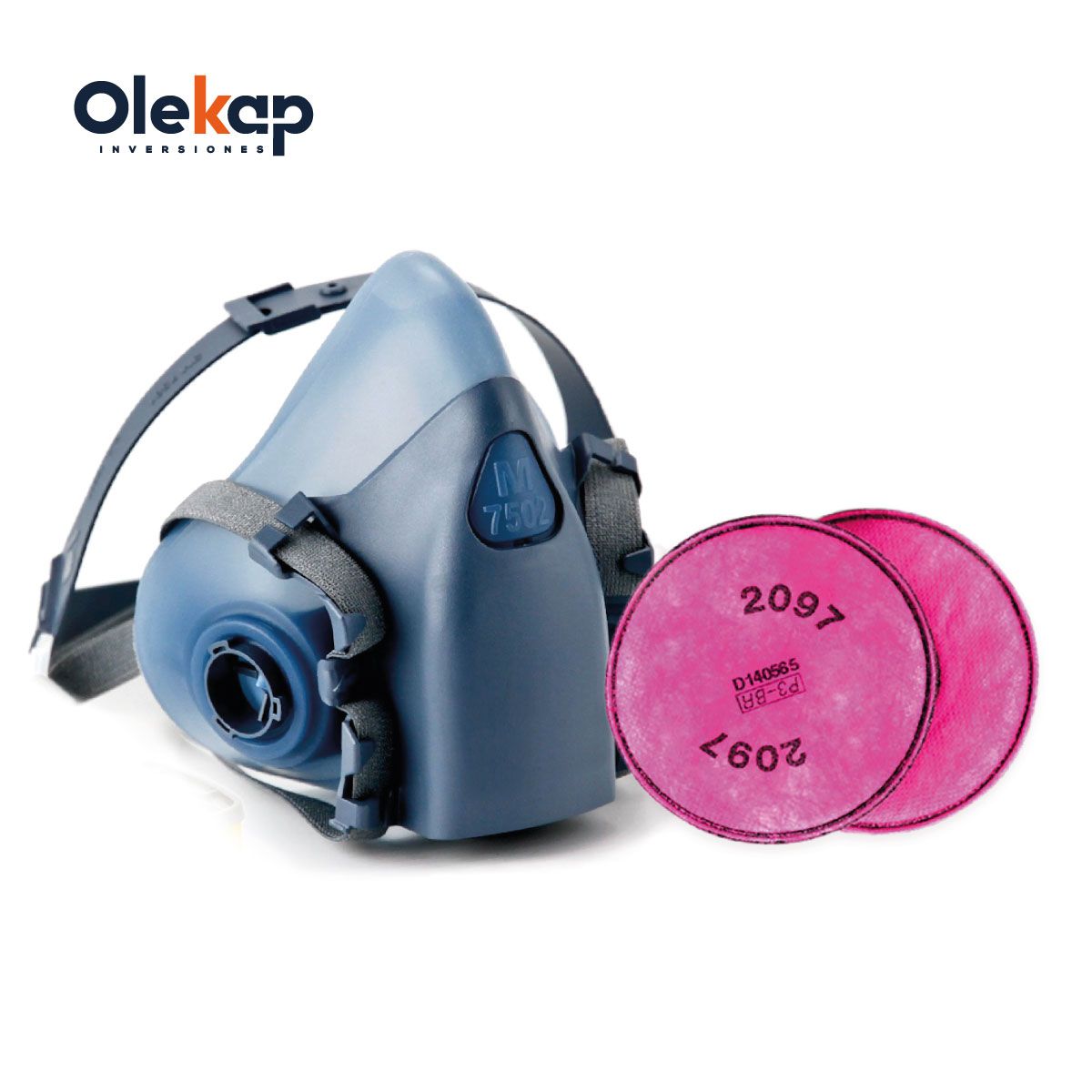 GENERICO - Respirador Siliconado + Par de Filtros contra Polvos OLEKAP
