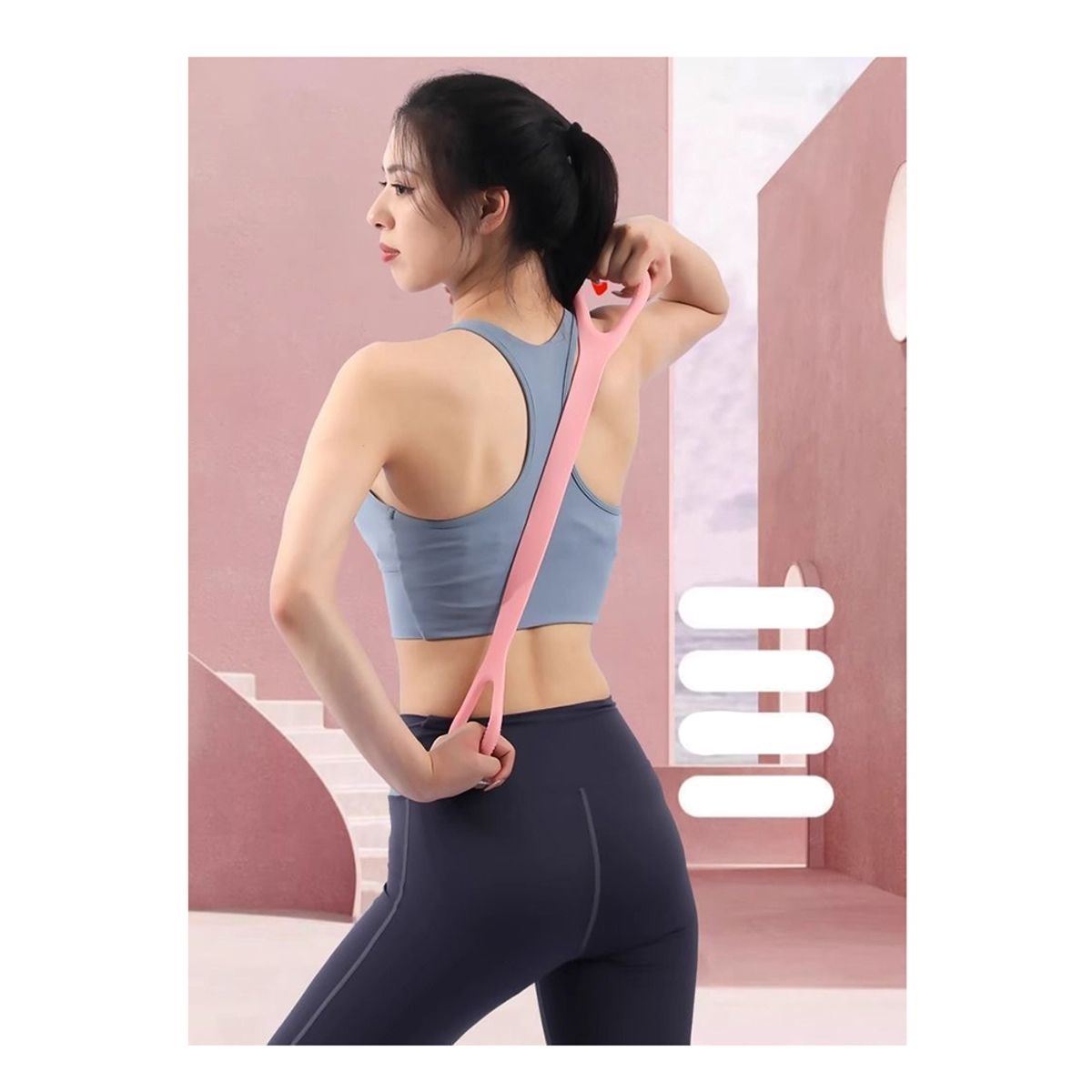 GENERICO - Yoga Fitness Banda Elástica de Silicona Forma 8 Rosado