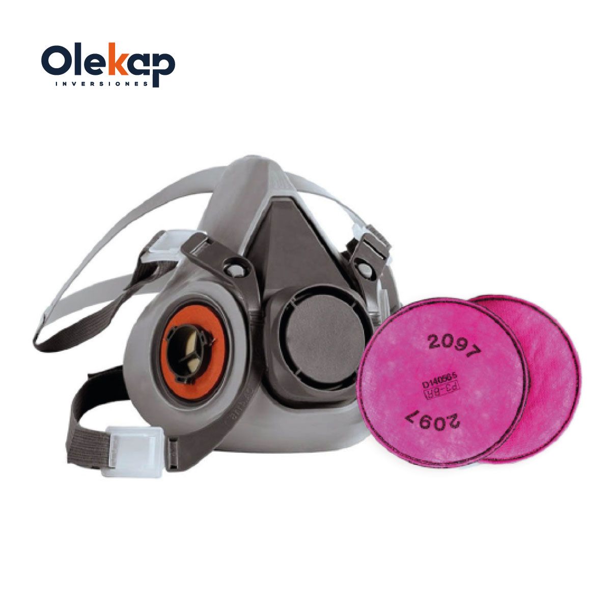 GENERICO - Respirador Elastomerico + Par de Filtro contra polvos OLEKAP