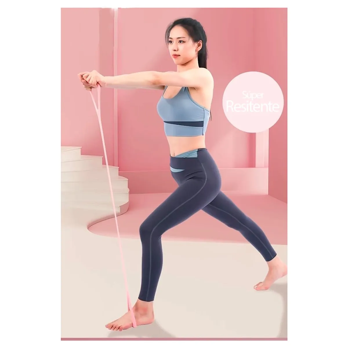 GENERICO - Yoga Fitness Banda Elástica de Silicona Forma 8 Azul