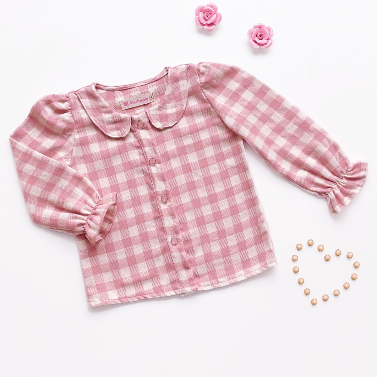 KIDS MASHMELO - Blusa Con Cuello BB Y Mangas Con Vuelo Para Niña Kids Mashmelo
