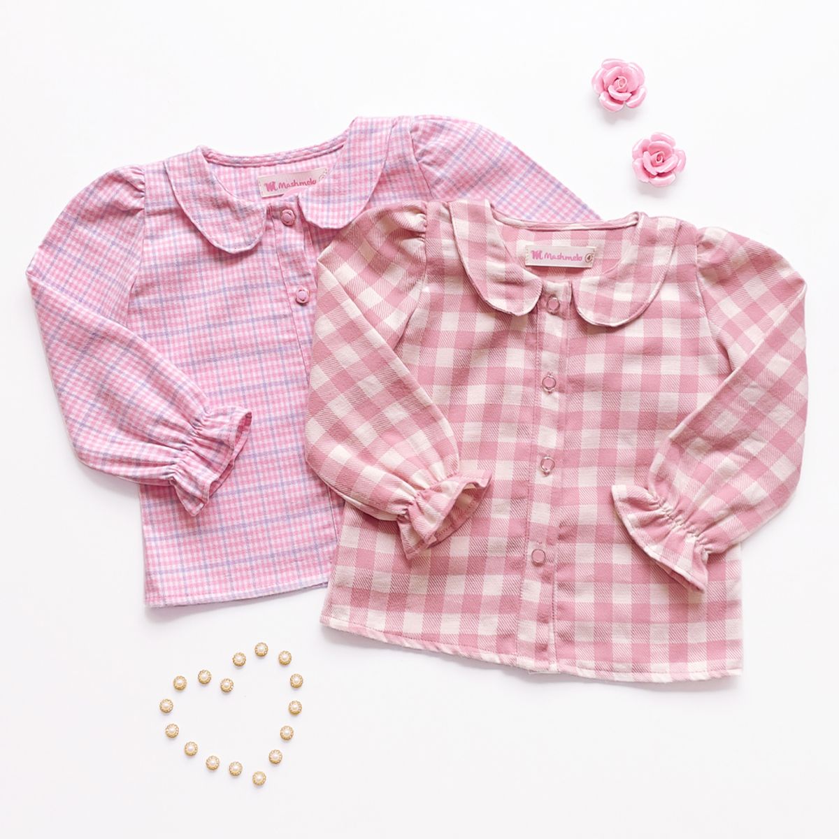 KIDS MASHMELO - Blusa Con Cuello BB Y Mangas Con Vuelo Para Niña Kids Mashmelo