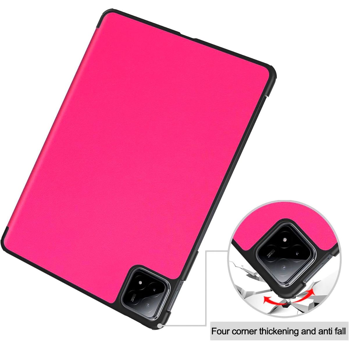 FUNDAANTIGOLPES - Funda Bookcover para Tablet Xiaomi Pad 6s Pro de 12.4 Fucsia