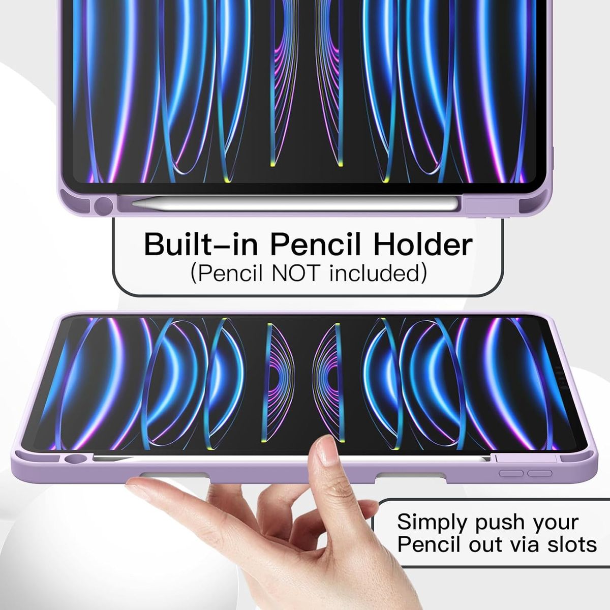 FUNDAANTIGOLPES - Funda Smart Cover con Porta Lapiz para IPAD PRO 11" 2024 LILA