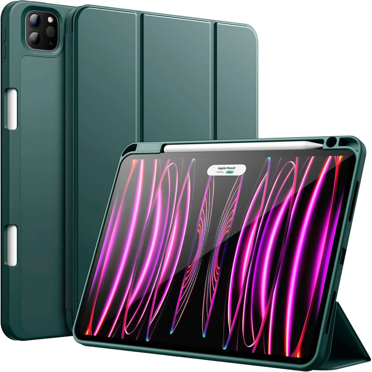 FUNDAANTIGOLPES - Funda Smart Cover con Porta Lapiz para IPAD PRO 11" 2024 VERDE