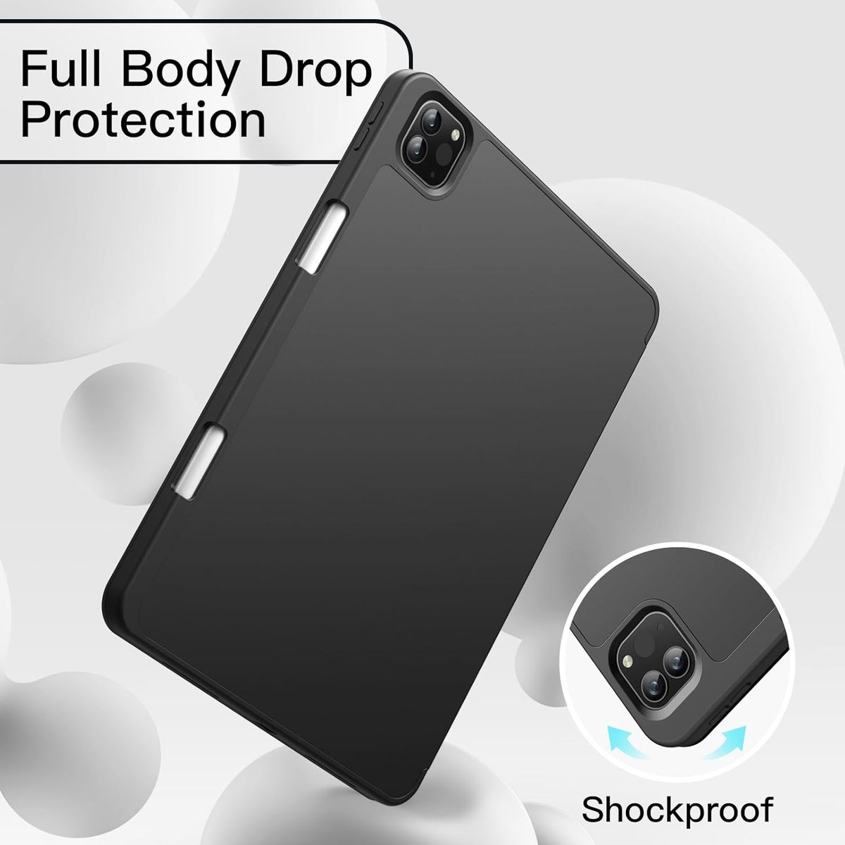 FUNDAANTIGOLPES - Funda Smart Cover con Porta Lapiz para IPAD PRO 13" 2024 NEGRO