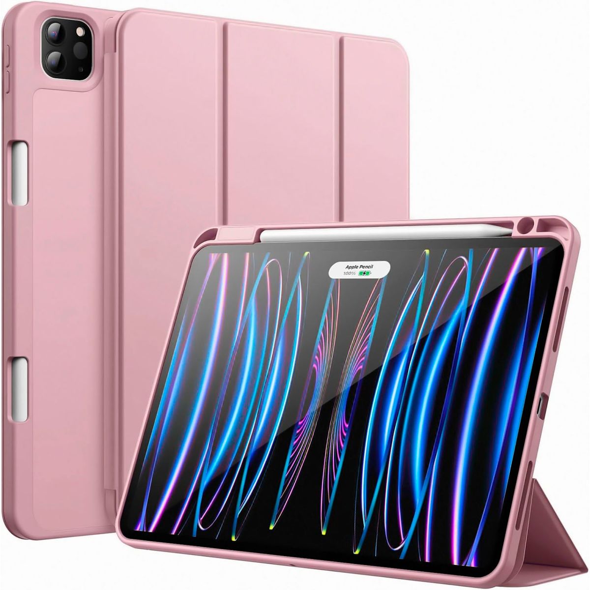 FUNDAANTIGOLPES - Funda Smart Cover con Porta Lapiz para IPAD PRO 13" 2024 PALO ROSA