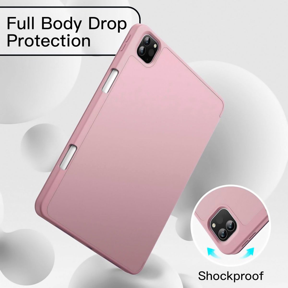 FUNDAANTIGOLPES - Funda Smart Cover con Porta Lapiz para IPAD PRO 13" 2024 PALO ROSA