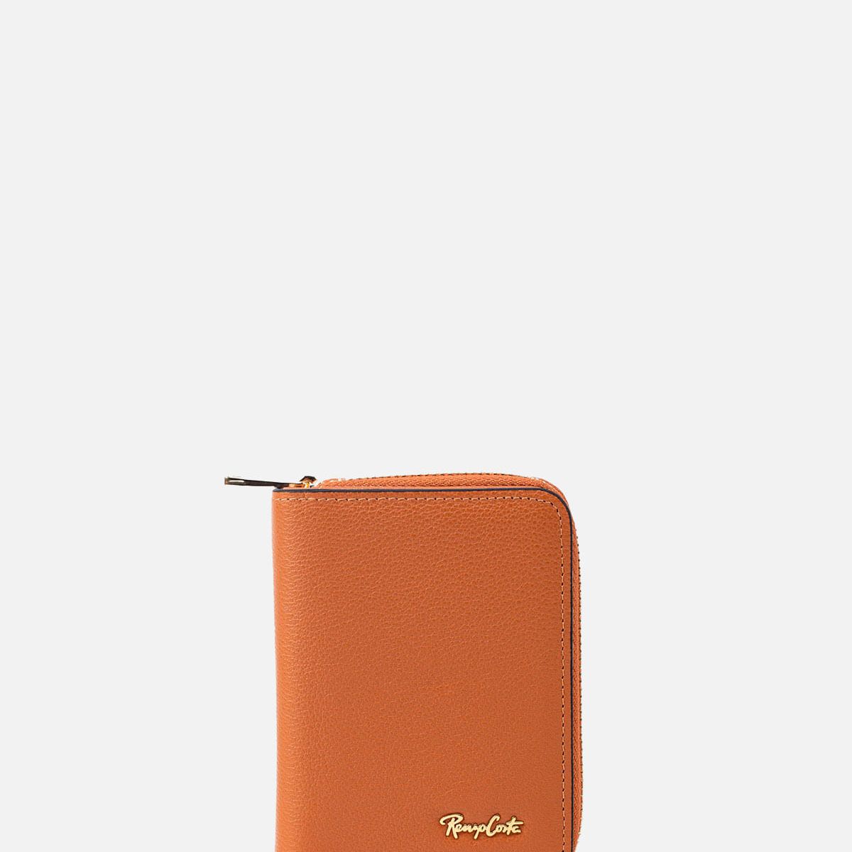 RENZO COSTA - MONEDERO CON TARJETERO EN CUERO GRABADO