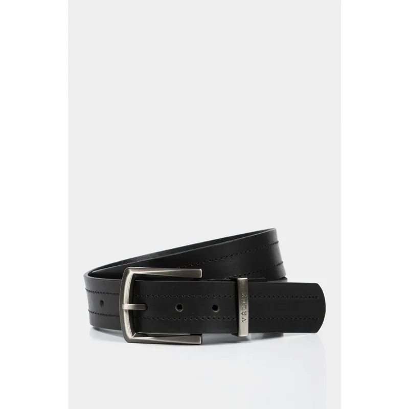 VELEZ - Vélez Cinturón Unifaz Coraje De Cuero Hombre Pasador Negro