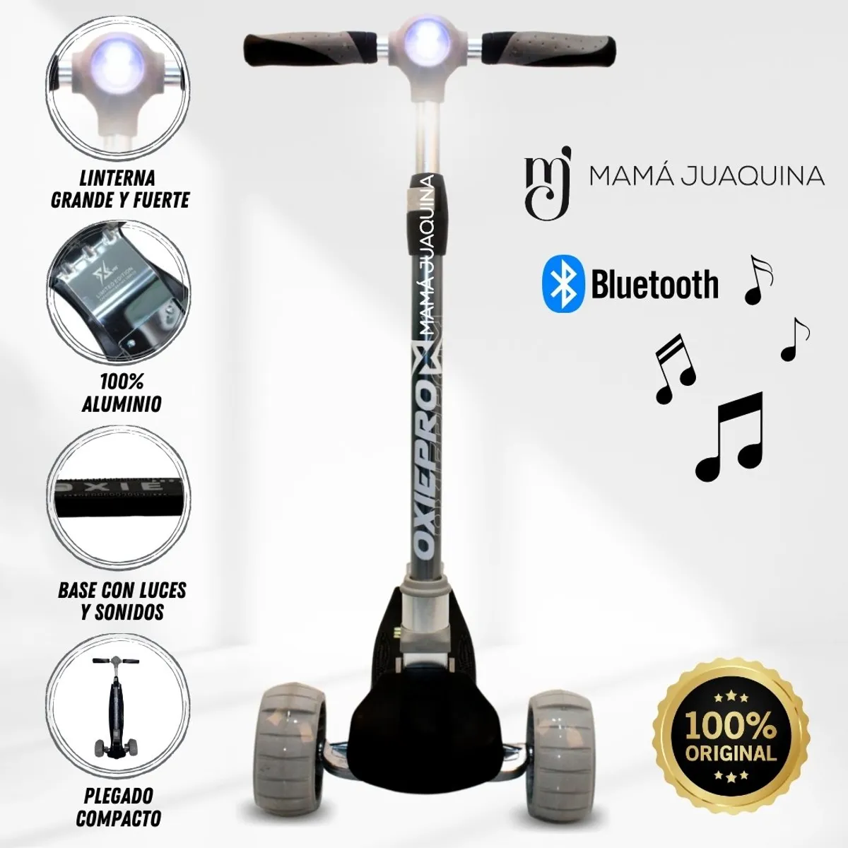 GENERICO - Scooter con Luces «MACQUOID» Edición Limitada Gray