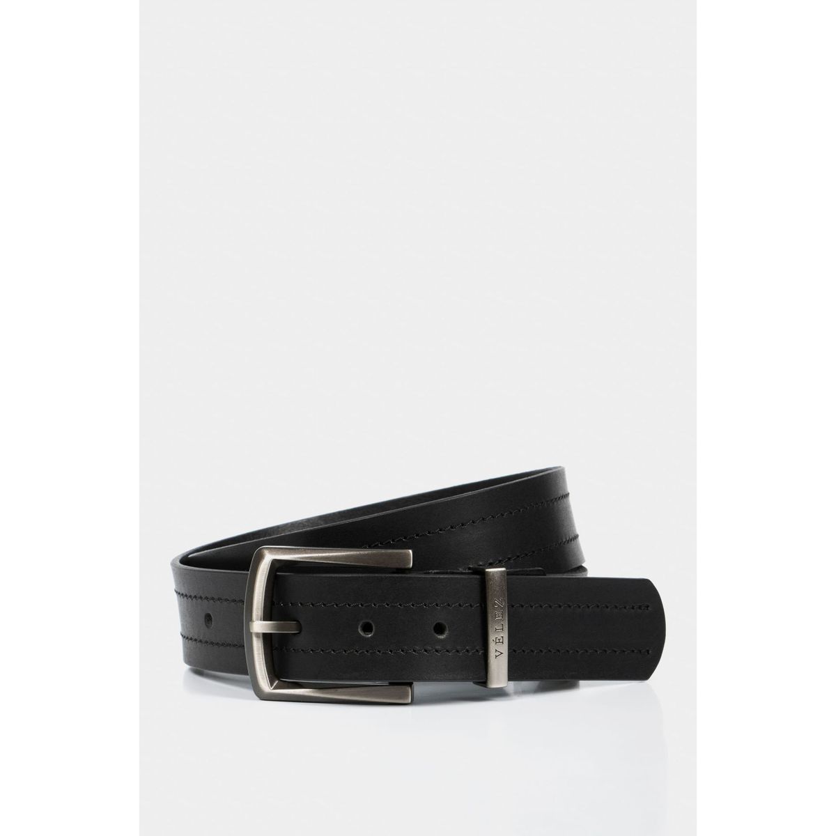 VELEZ - Vélez Cinturón Unifaz Coraje De Cuero Hombre Pasador Negro