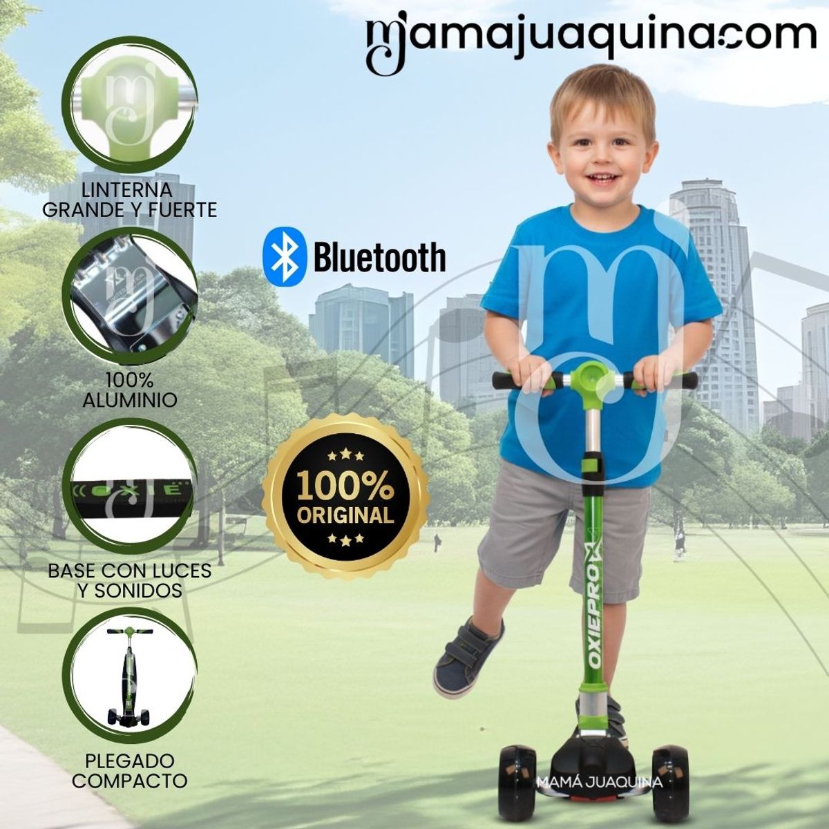 GENERICO - Scooter con Luces «MACQUOID» Edición Limitada Green