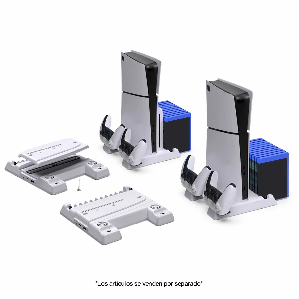 DOBE - Base de carga Dobe PS5 Slim con refrigeración TP5-3537B Blanco.
