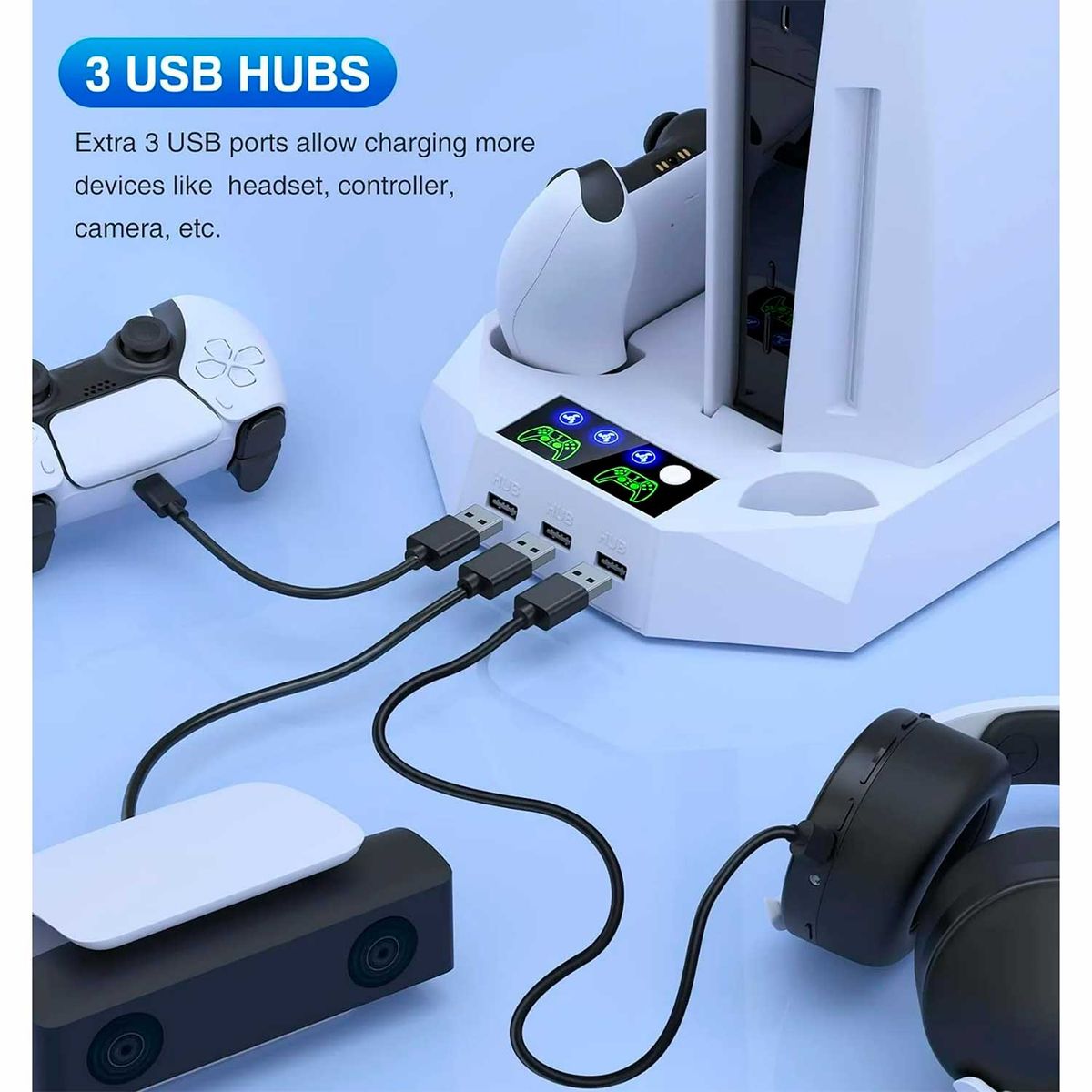 GENERICO - Soporte De Refrigeración Led Con Controlador De Carga Blanco.