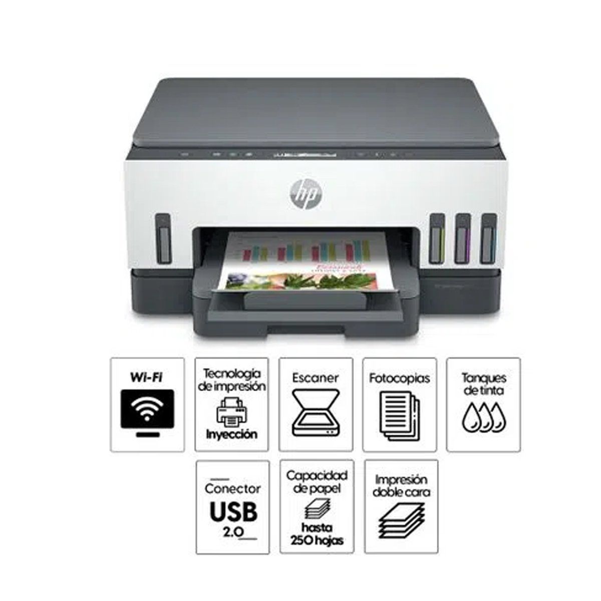 HP - Impresora Multifuncional Hp Smart Tank 720 Wireless Sistema Continuo