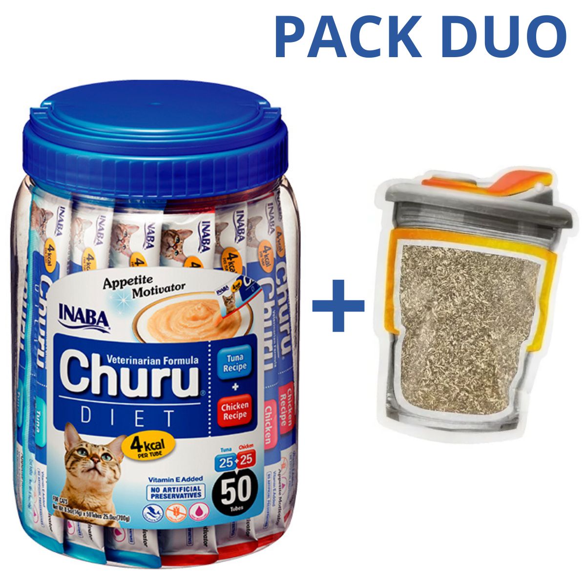 CHURU - DUO CHURU VET DIET - ATUN POLLO 50 U (PACK CATNIP 2)