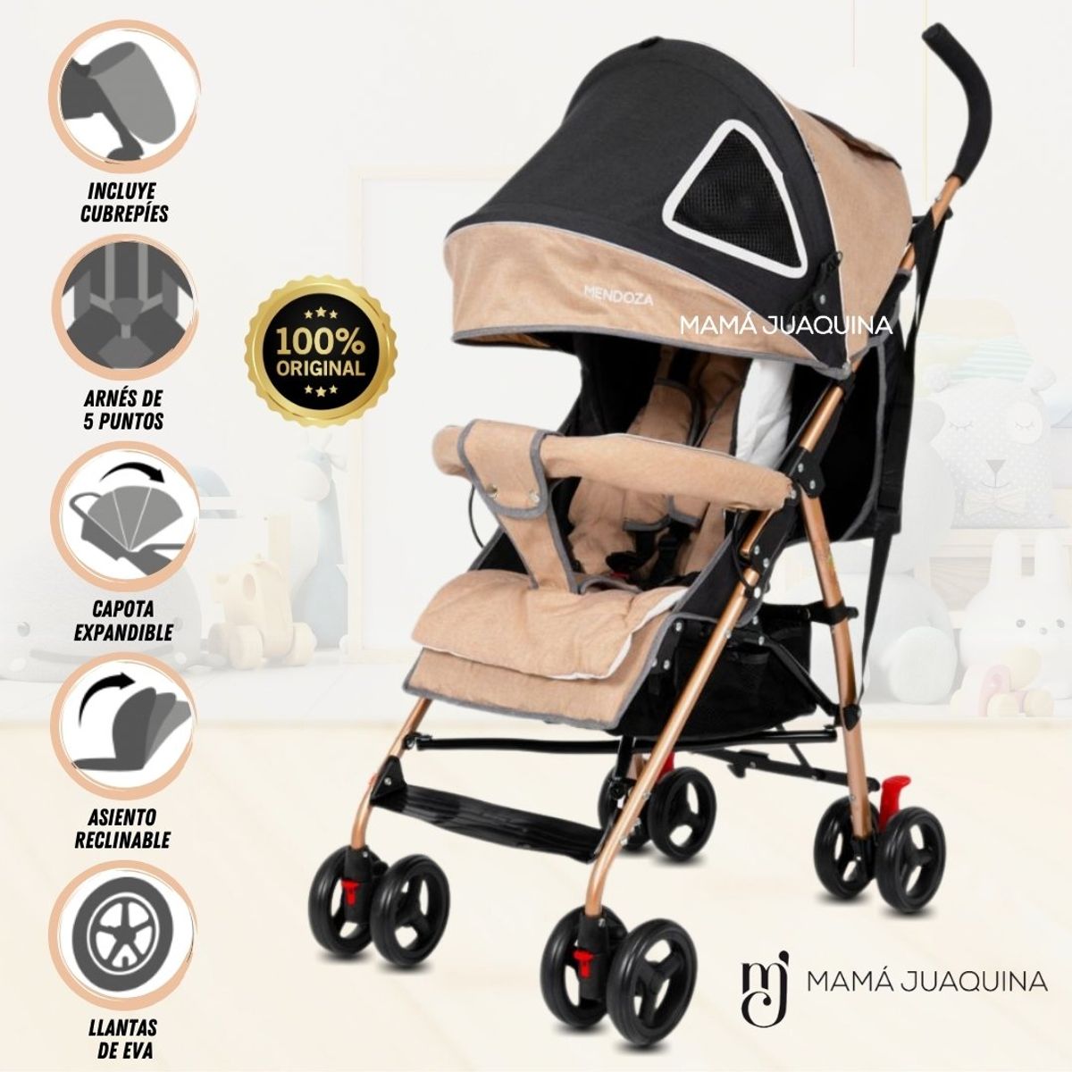 BABY - Coche Bastón «DONATI» Edición Limitada Beige