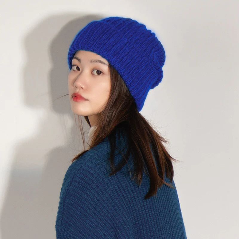 KAST PE - Beanie Shantall Chullo Gorro Mujer Estilo Holgado -  Azul