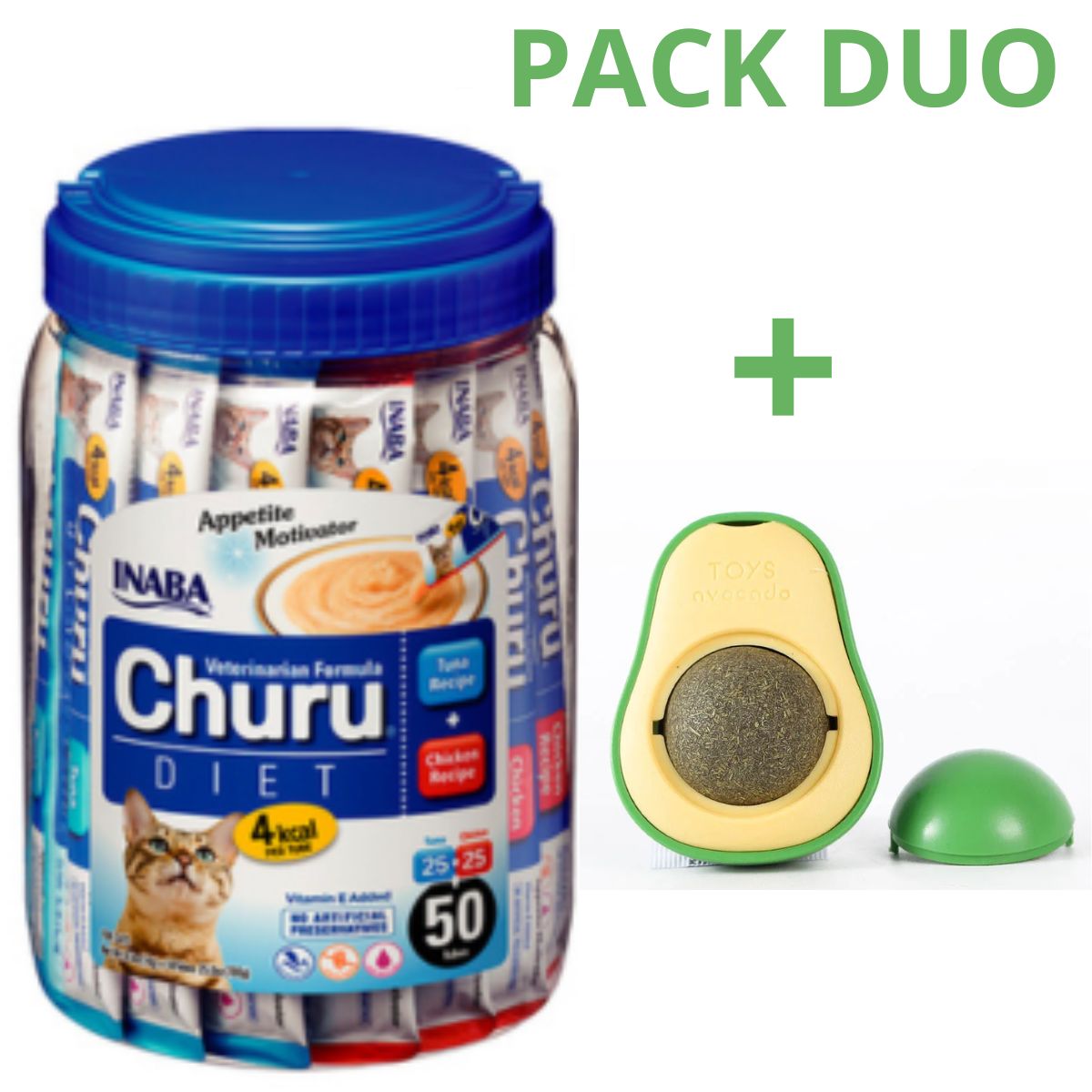 CHURU - DUO CHURU VET DIET - ATUN POLLO 50 U (PACK CATNIP 1)