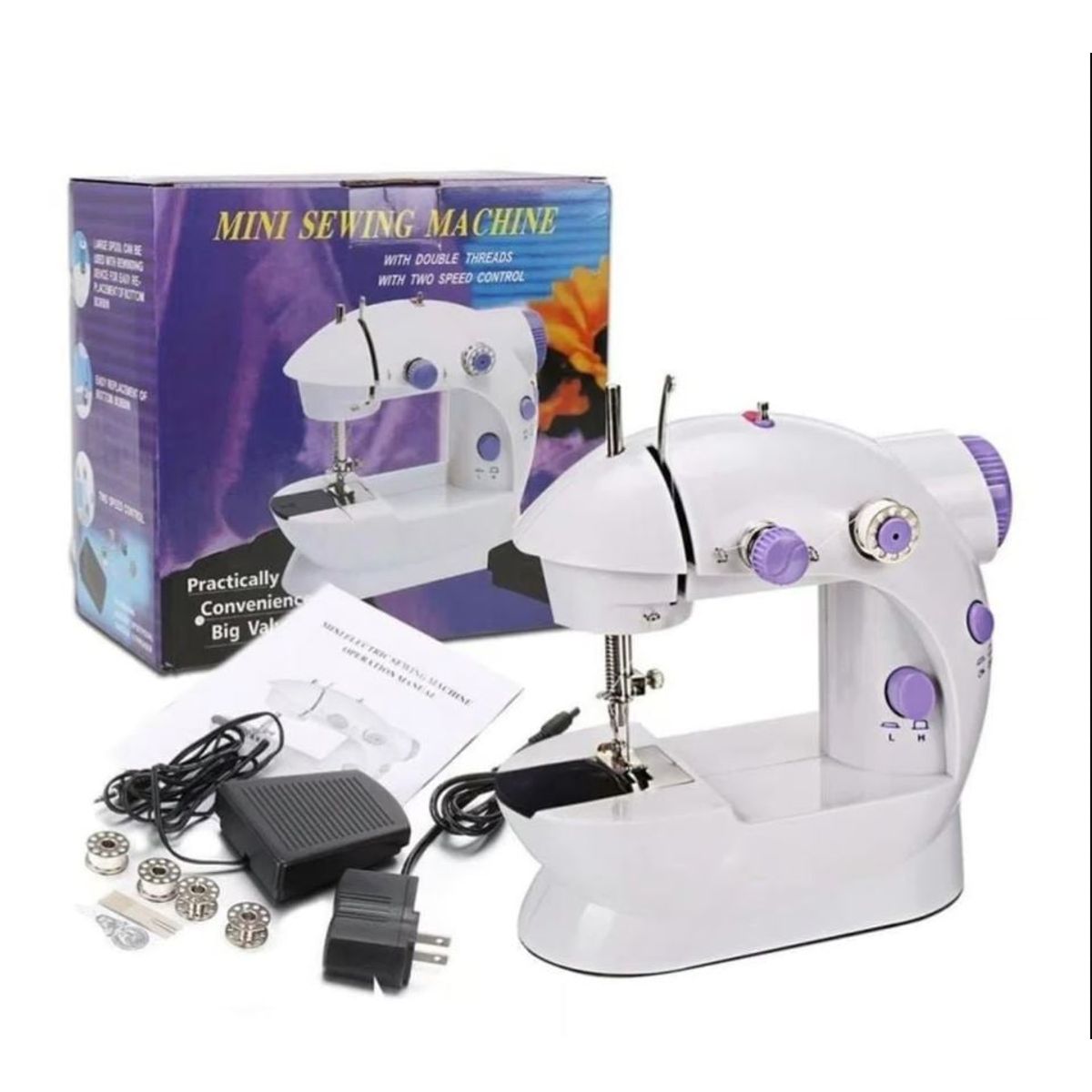 GENERICO - Mini maquina de coser  4 en 1 - electrica y portátil